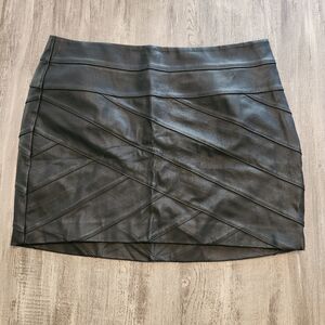 NWT Black Leather Express Mini Skirt